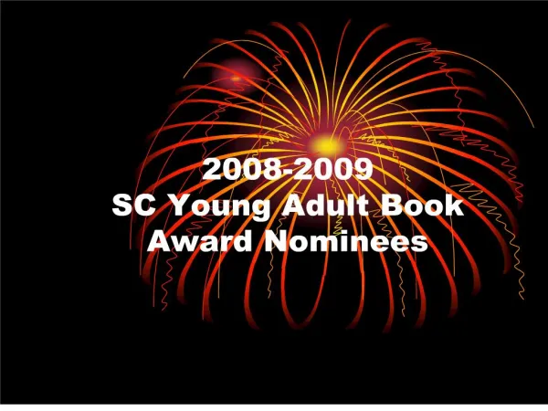 2008-2009 SC Young Adult Book Award Nominees