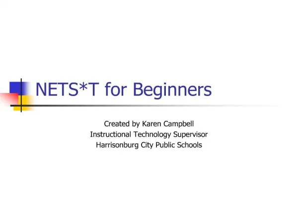 NETST for Beginners