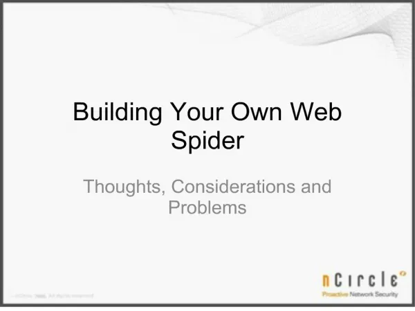 Building Your Own Web Spider