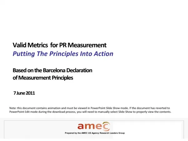 Valid Metrics for PR Measurement