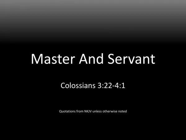Master And Servant