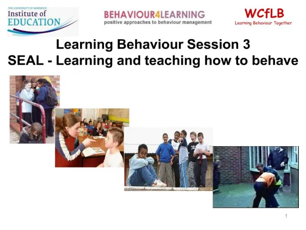 Learning Behaviour Session 3 SEAL - Learning and teaching how to behave