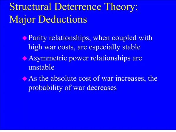 Structural Deterrence Theory: Major Deductions
