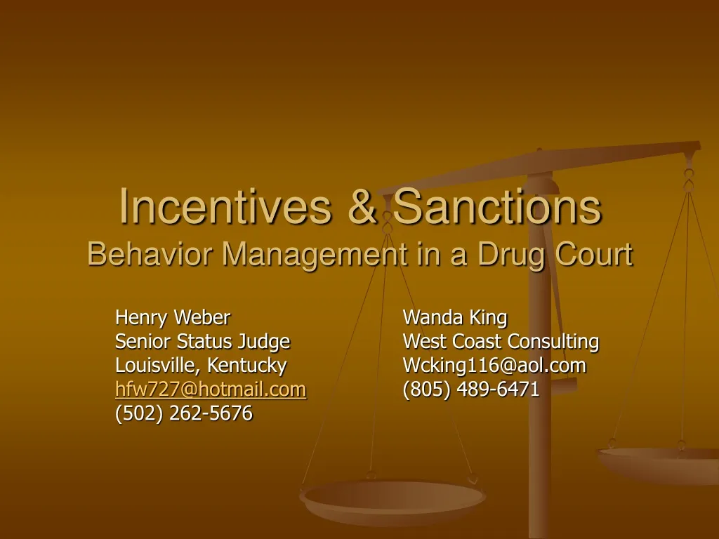 incentives sanctions behavior management in a drug court