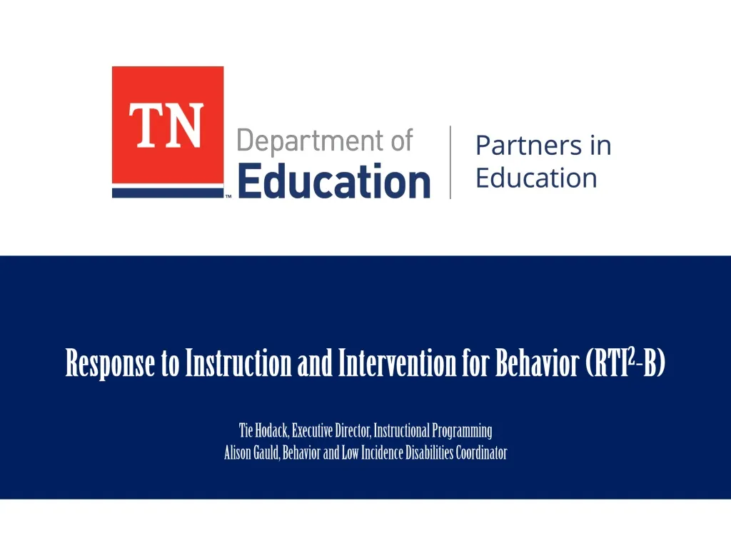 response to instruction and intervention for behavior rti 2 b