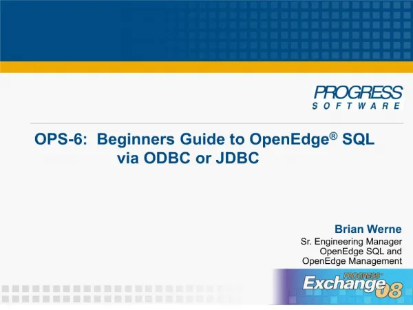 OPS-6: Beginners Guide to OpenEdge