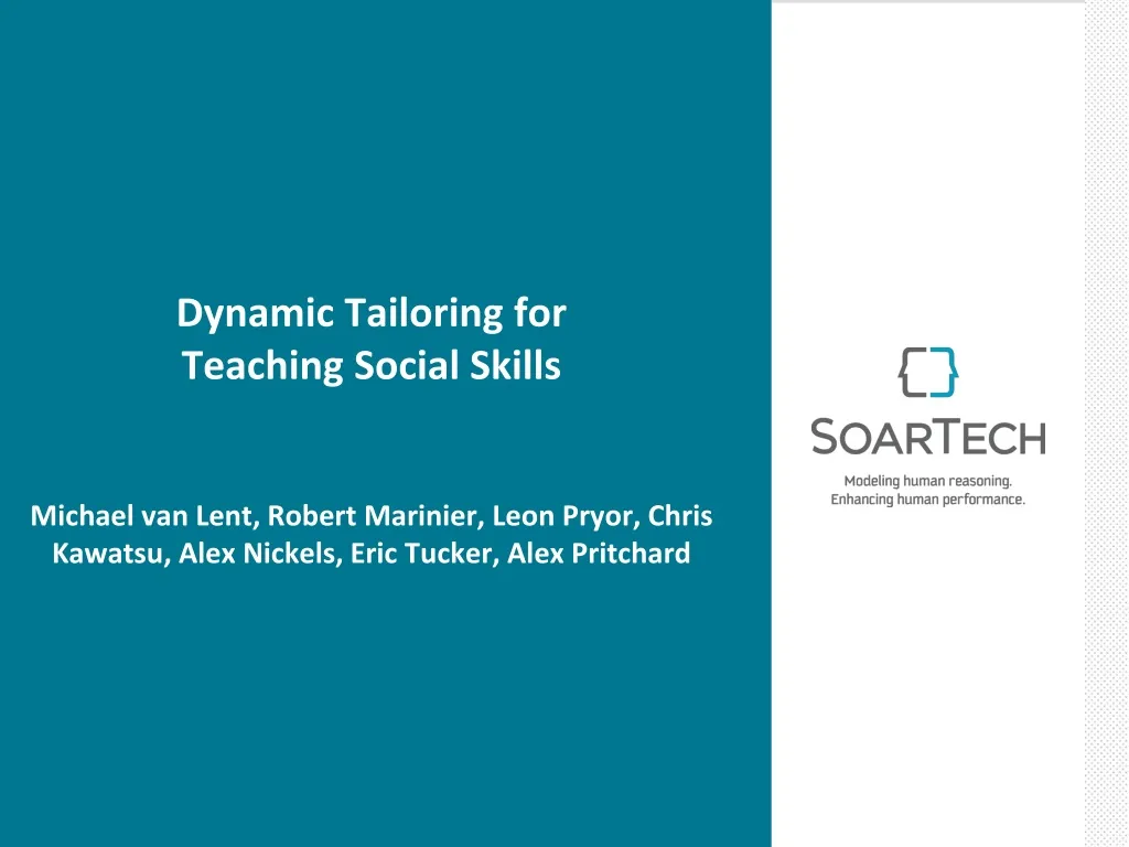 dynamic tailoring for teaching social skills
