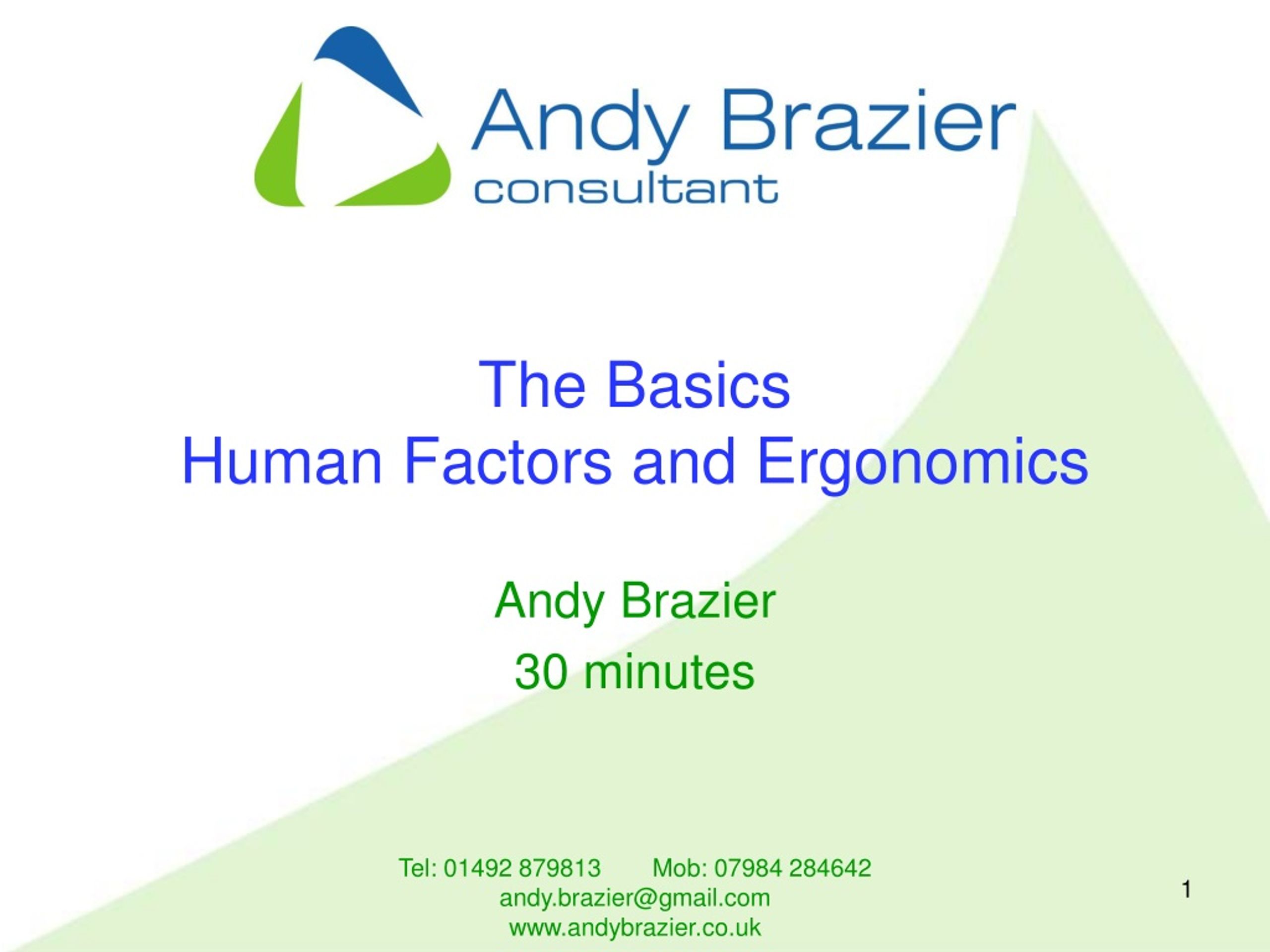 PPT - The Basics Human Factors and Ergonomics PowerPoint Presentation ...