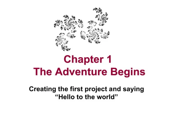 Chapter 1 The Adventure Begins