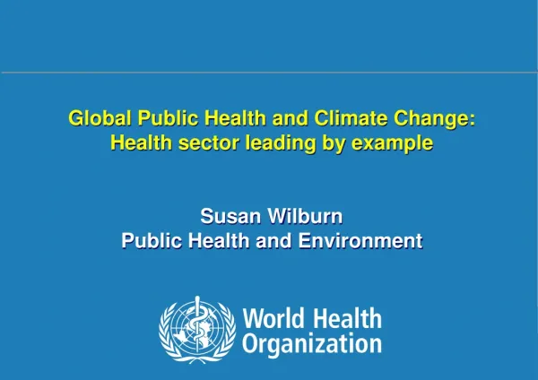 Public Health and Environment: preventing disease through healthier environments