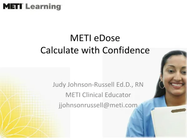 METI eDose Calculate with Confidence