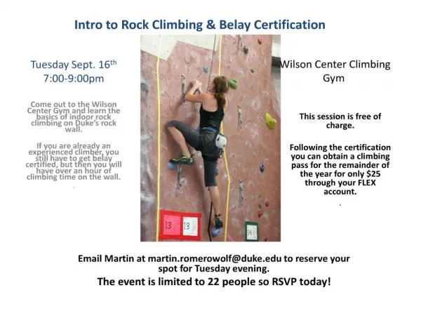 Wilson Center Climbing Gym