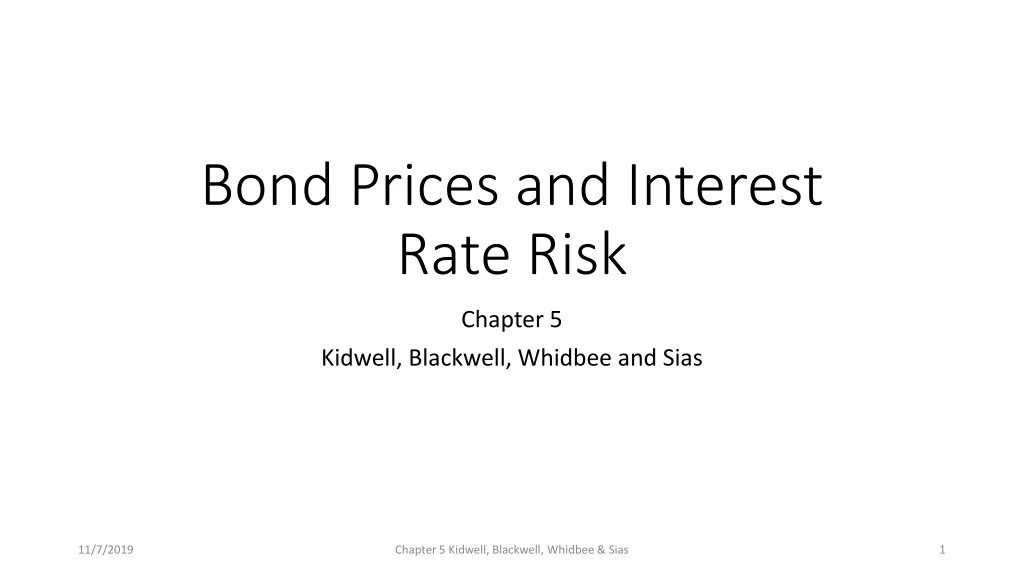 bond prices and interest rate risk