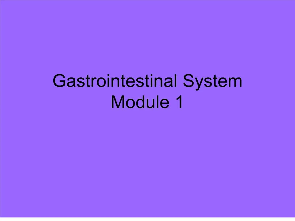 PPT - Gastrointestinal System Module 1 PowerPoint Presentation, free ...
