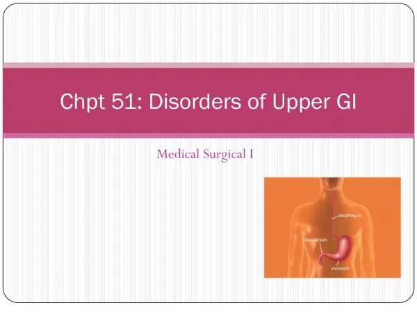 Chpt 51: Disorders of Upper GI