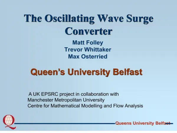 The Oscillating Wave Surge Converter