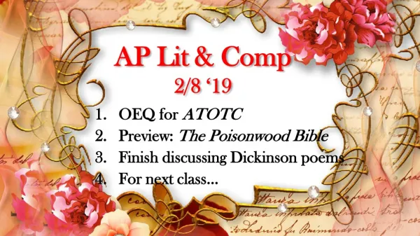 AP Lit &amp; Comp 2/8 ‘19