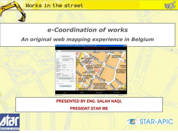 E-Coordination of works An original web mapping experience in Belgium