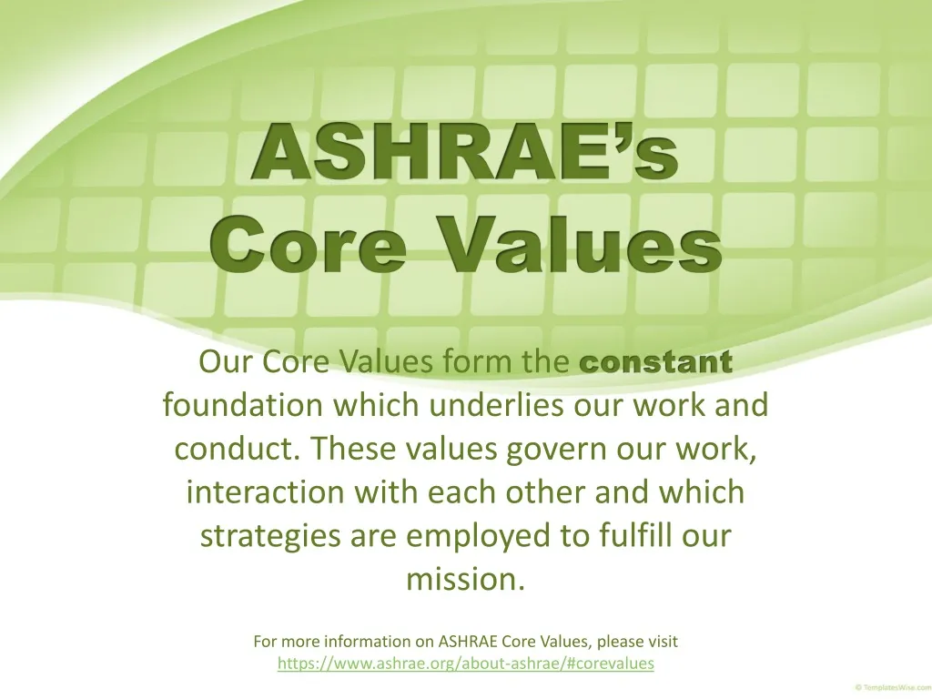 ashrae s core values