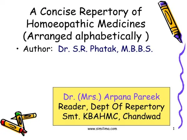 A Concise Repertory of Homoeopathic Medicines Arranged ...