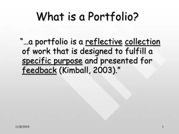 What is a Portfolio?