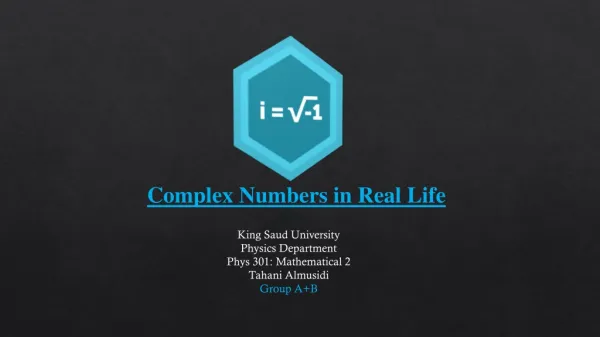 Complex Numbers in Real Life
