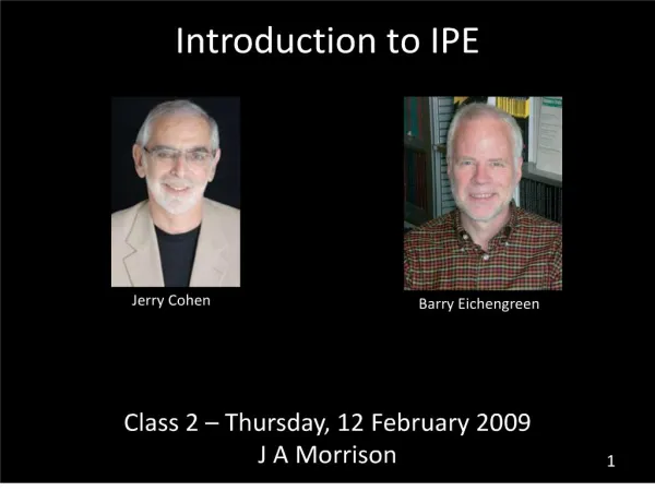 Introduction to IPE