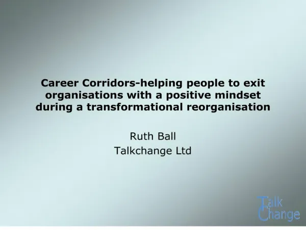 Career Corridors-helping people to exit organisations with a ...