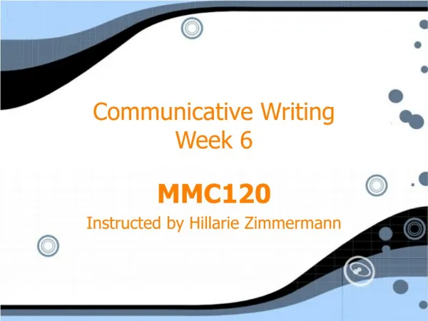 Communicative Writing Week 6