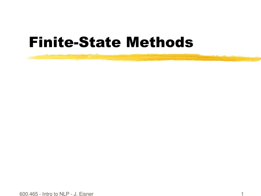 finite state methods