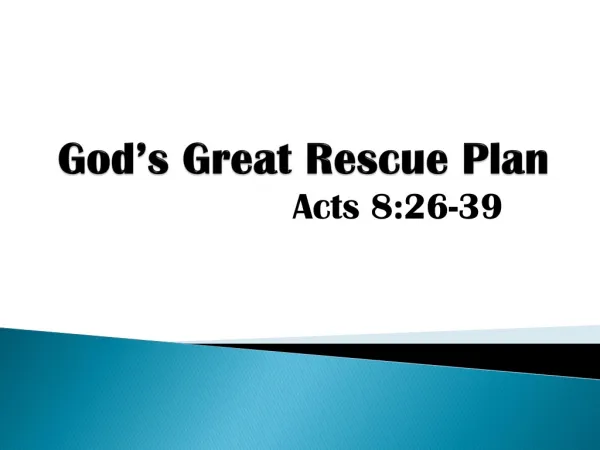 God’s Great Rescue Plan