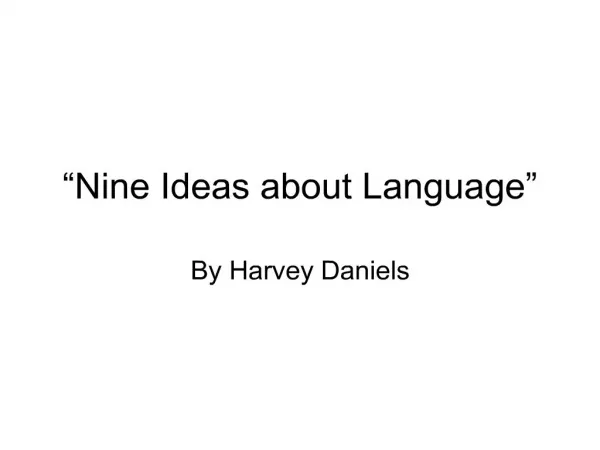 Nine Ideas about Language