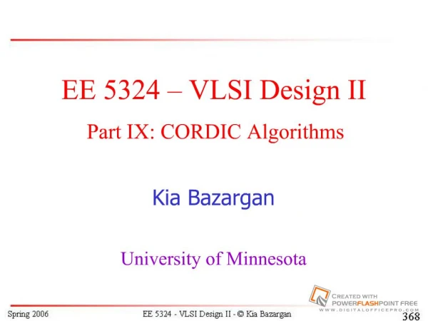 EE 5324 - VLSI Design 2
