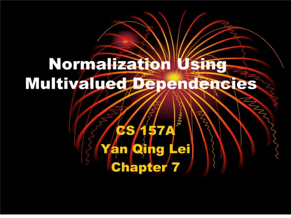 Normalization Using Multivalued Dependencies