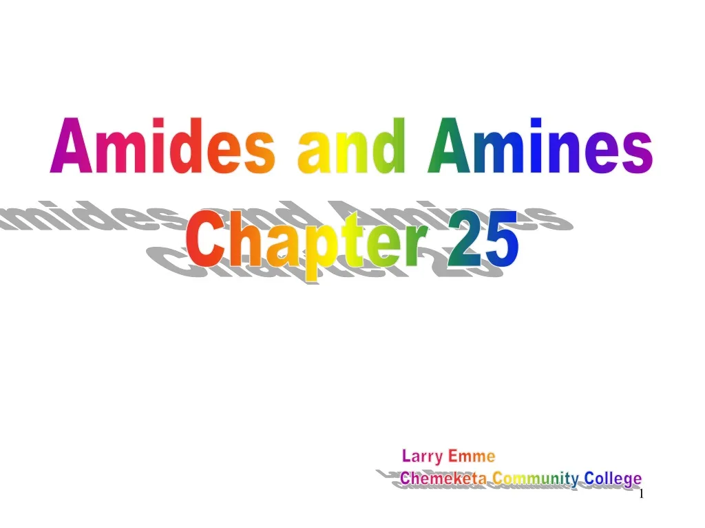 amides and amines chapter 25