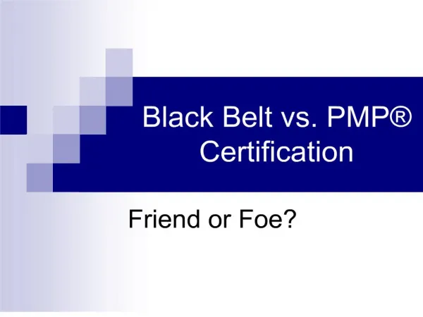 Black Belt vs. PMP Certification