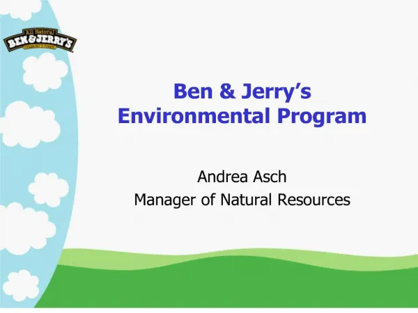 Ben Jerry s Environmental Program