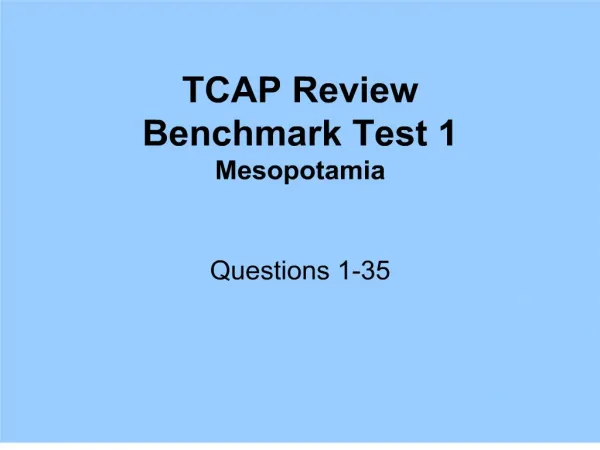 TCAP Review Benchmark Test 1 Mesopotamia