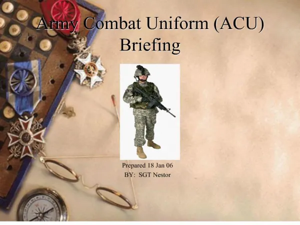 Army Combat Uniform ACU Briefing