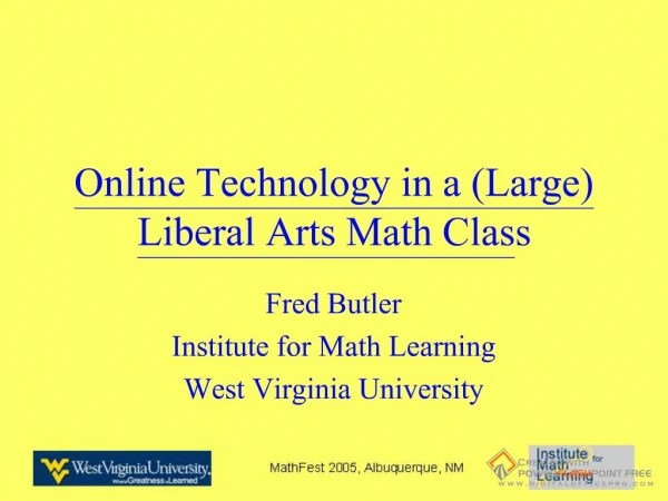 Using the Web in a Large Liberal Arts Math Class