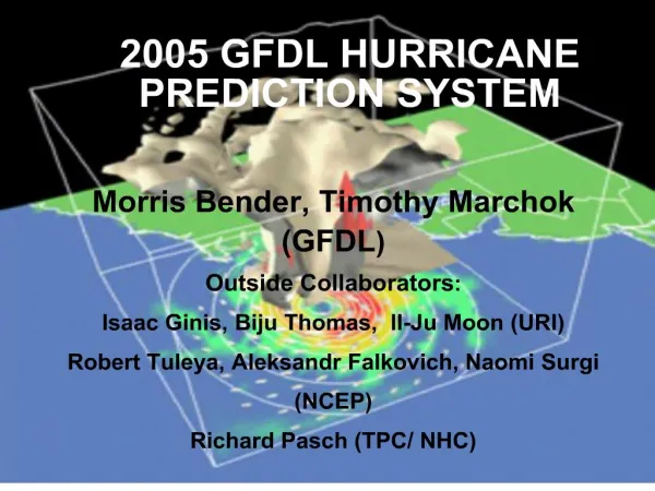 2005 GFDL HURRICANE PREDICTION SYSTEM
