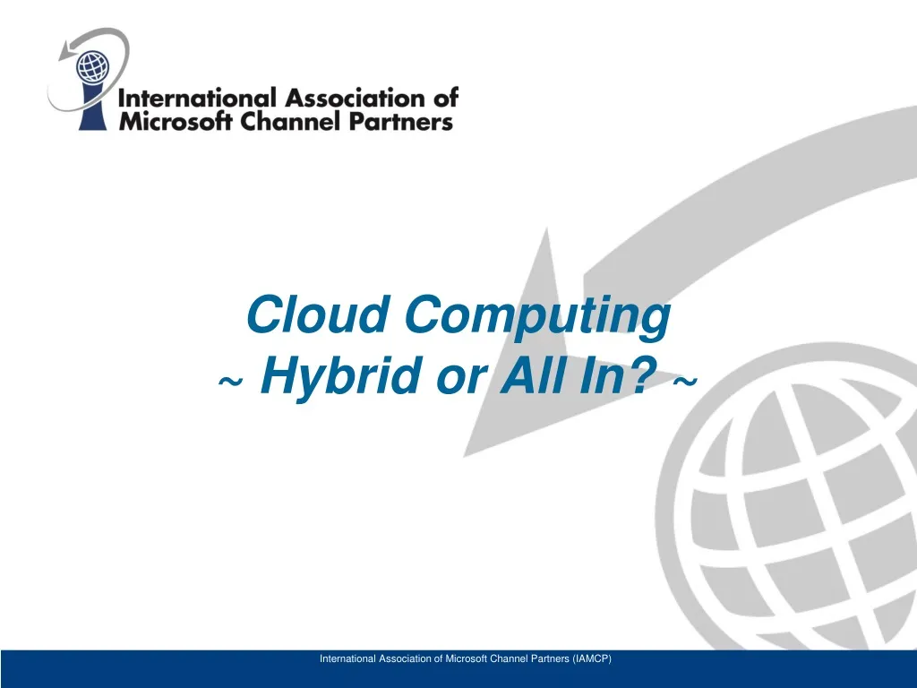 cloud computing hybrid or all in