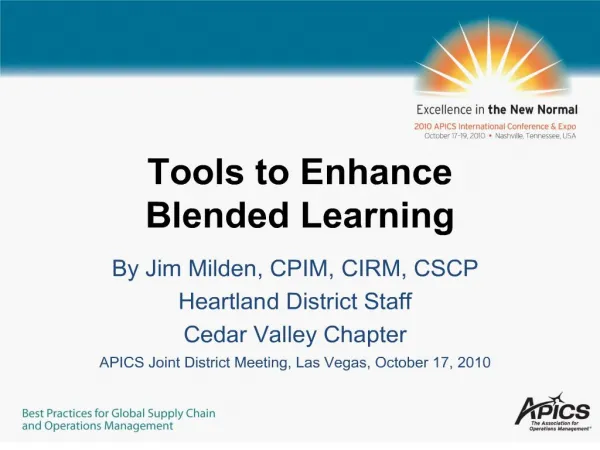 Tools to Enhance Blended Learning