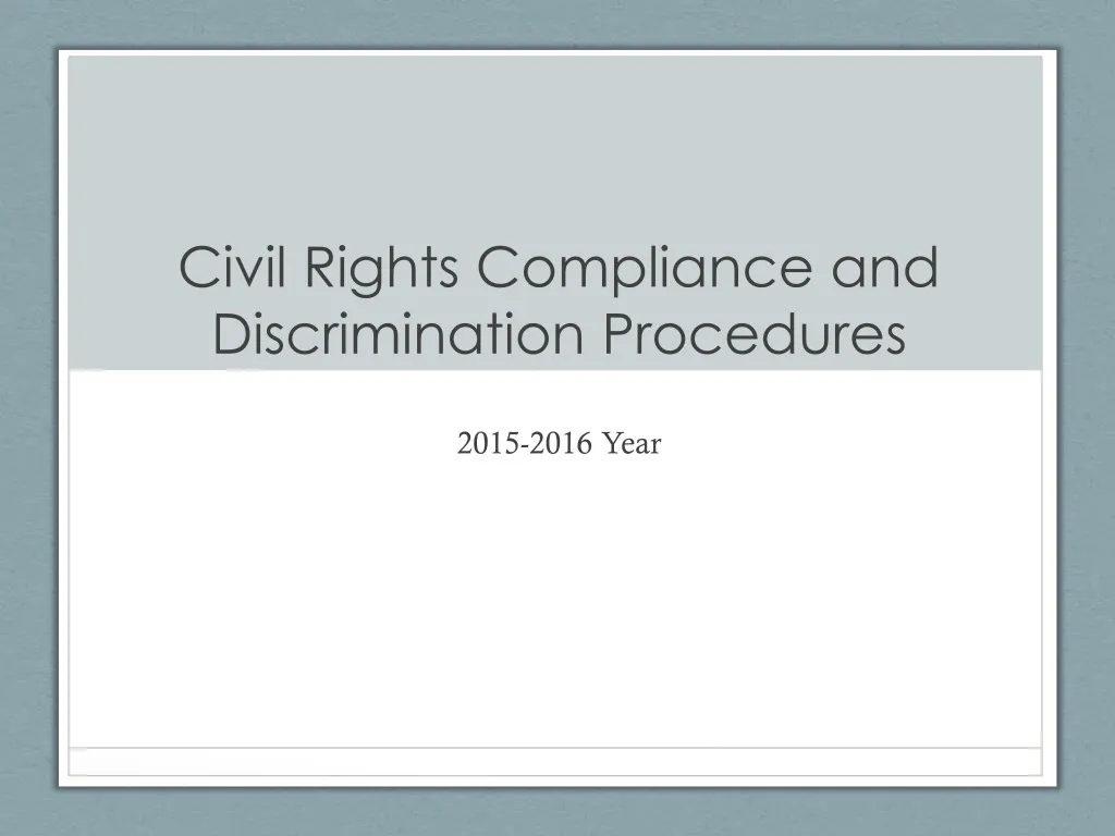 civil rights compliance and discrimination procedures