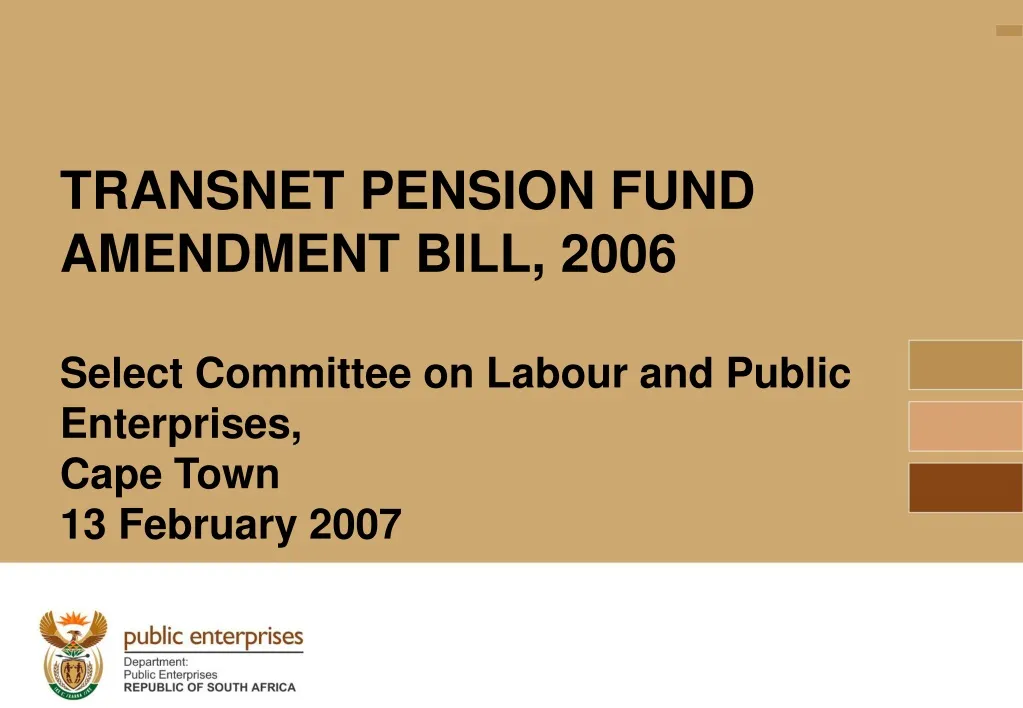 transnet pension fund amendment bill 2006 select