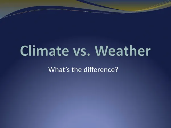 Climate vs. Weather