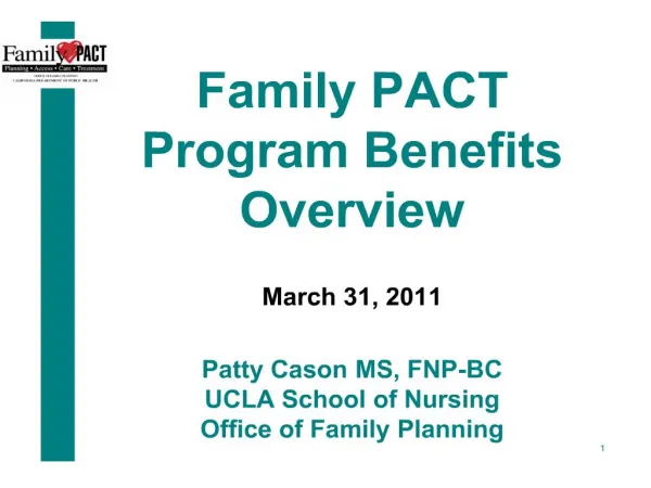 Family PACT Program Benefits Overview
