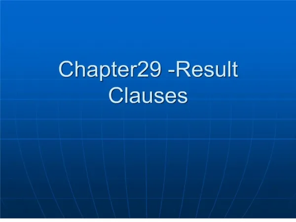 Chapter29 -Result Clauses