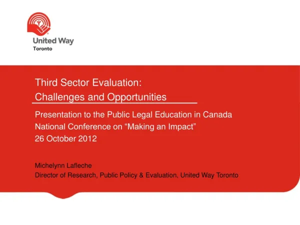 Third Sector Evaluation: Challenges and Opportunities