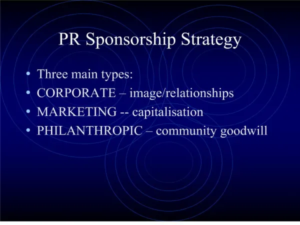 PR Sponsorship Strategy